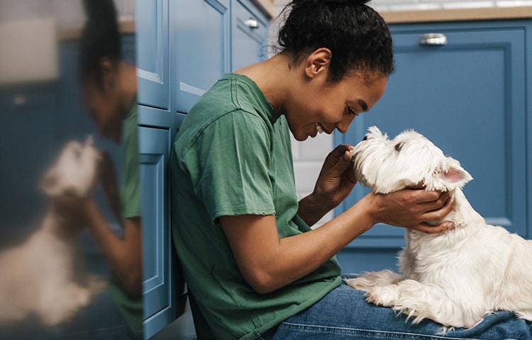 woman-playing-with-her-dog